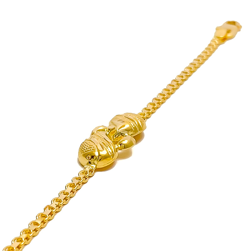 Elegant Lavish Paisley 22k Gold Baby Bracelet