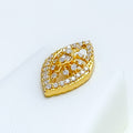 Stylish Striking Marquise 18k Gold + Diamond Pendant Set 