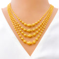 Reflective Striped 22k Gold Four Lara Necklace Set 