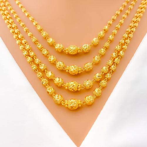 Faceted Bead 22k Gold Lara Necklace Set 