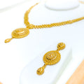 Decorative Paisley Accented 22k Gold Necklace Set