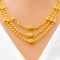 Glistening Faceted 22k Gold Three Lara Necklace Set 