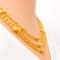 Glistening Faceted 22k Gold Three Lara Necklace Set 
