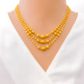 Dazzling Beaded 22k Gold Triple Lara Necklace Set