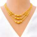 Dazzling Beaded 22k Gold Triple Lara Necklace Set