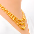 Dazzling Beaded 22k Gold Triple Lara Necklace Set