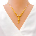 Delicate Two-Tone Checkered 22k Gold Necklace Set 