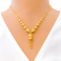 Delicate Two-Tone Checkered 22k Gold Necklace Set 