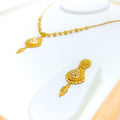 Tasteful Intricate 22k Gold Chandelier Necklace Set