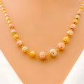 Vibrant Multi-Tone 22k Gold Orb Necklace Set 