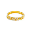 Trendy Alternating Diamond + 18k Gold Mod Ring