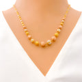 Vibrant Multi-Tone 22k Gold Orb Necklace Set 