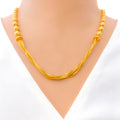 Fancy Disco Orb 22k Gold Hanging Chain Necklace Set 