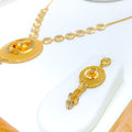 Reflective Round 22k Gold Jali Necklace Set 