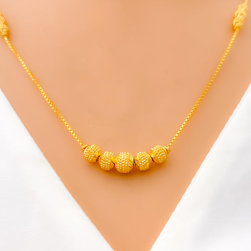 Delicate Dressy 22K Gold Orb Necklace - 18"  