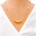 Delicate Dressy 22K Gold Orb Necklace - 18"  