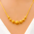 Alternating Charming 22K Gold Orb Necklace - 18"  