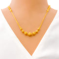 Alternating Charming 22K Gold Orb Necklace - 18"  