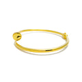 Striking 21k Gold CZ Nail Bangle Bracelet 