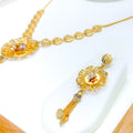 Versatile Blooming Flower 22k Gold Necklace Set 