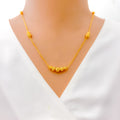 Shimmering Dotted 22K Gold Orb Necklace - 18"