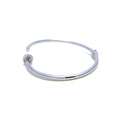 Modern 21k White Gold CZ Nail Bangle Bracelet 