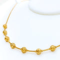 Alternating Dotted Orb 22k Gold Necklace