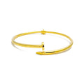 Attractive 21k Gold Nail Bangle Bracelet 