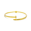 Fashionable 21k Gold Nail Bangle Bracelet 