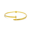 Opulent 21k Gold Nail Bangle Bracelet 