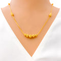 Shimmering Dotted 22K Gold Orb Necklace - 18"