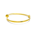 Sleek Shiny 21k Gold Nail Bangle Bracelet 