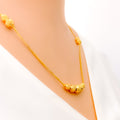 Shimmering Dotted 22K Gold Orb Necklace - 18"