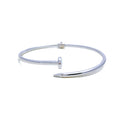 Majestic 21k White Gold Nail Bangle Bracelet 