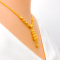 Dainty Triple Chandelier 22k Gold Necklace Set