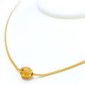 Sparkling Striped 22k Gold Petite Orb Necklace