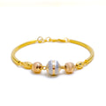 Colored Striped Flexi 22k Gold Bangle Bracelet 