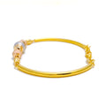 Colored Striped Flexi 22k Gold Bangle Bracelet 