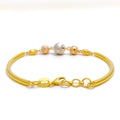 Colored Striped Flexi 22k Gold Bangle Bracelet 