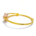 Decorative Triple Orb 22k Gold Bangle Bracelet 