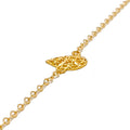 Sleek Sophisticated Pear Drop 21k Gold Bracelet W / Matching Ring 