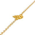 Refined Glamorous 21k Gold Drop Shaped Bracelet W / Matching Ring 