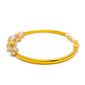 Shimmering Geometric Flexi 22k Gold Bangle Bracelet 