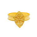Minimalist Meshed Marquise 21k Gold Bracelet W / Matching Ring 