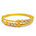 Impressive Multi-Tone Striped 22k Gold Bangle Bracelet 