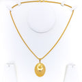 Elegant Dome Oval 22K Gold Pendant 