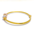 Gorgeous Textured 22k Gold Orb Bangle Bracelet 