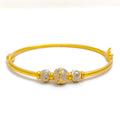 Elegant Spiral Orb 22k Gold Bangle Bracelet 