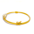 Elegant Spiral Orb 22k Gold Bangle Bracelet 