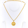 Special Sparkling Curved 22K Gold Pendant 